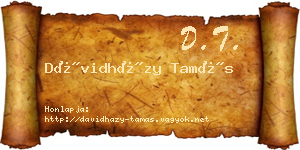 Dávidházy Tamás névjegykártya